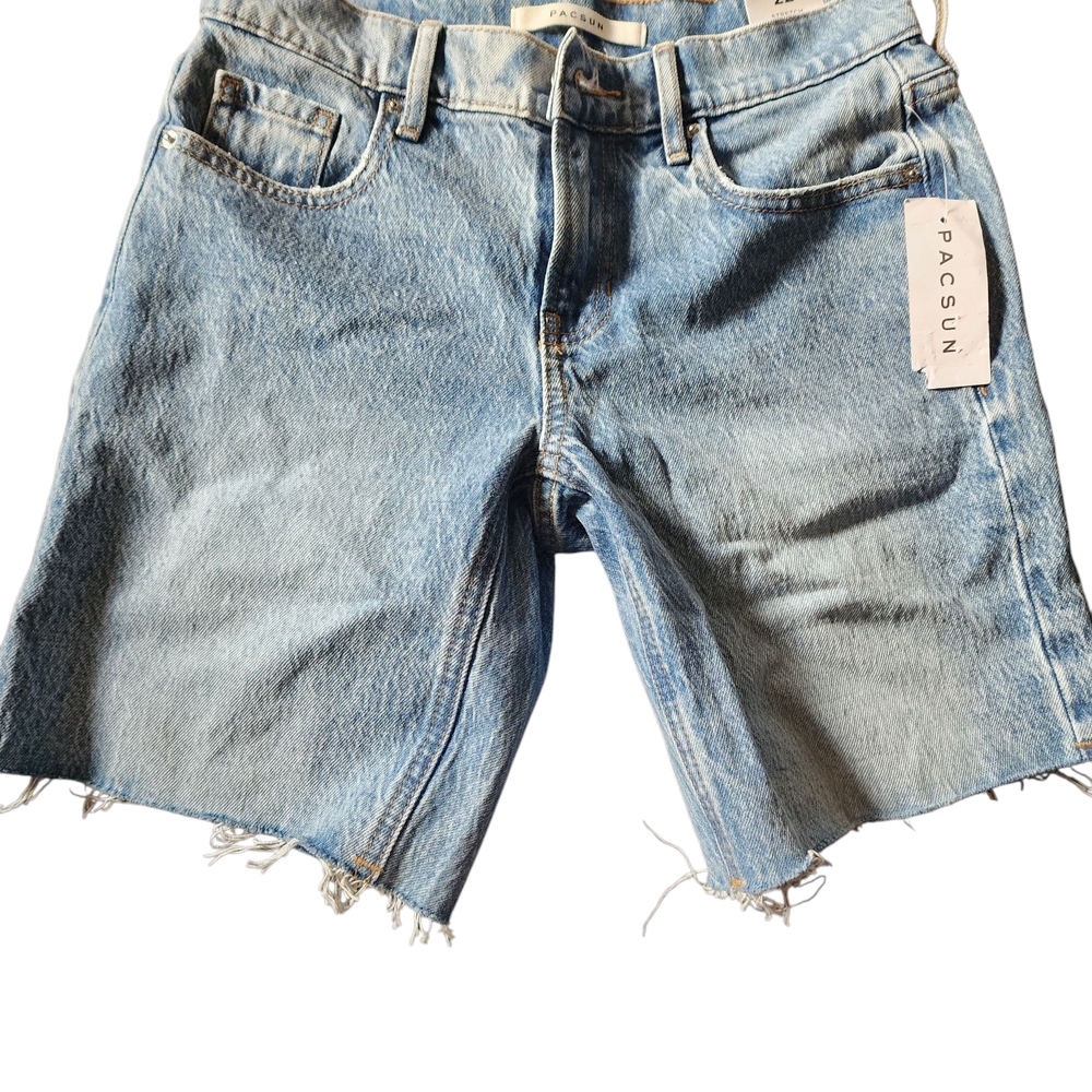 PacSun Light Blue Frayed Denim Shorts